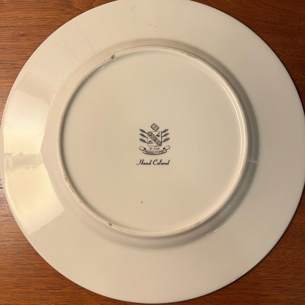 Vintage Nautical Cream Plate with Gold Trim 1962 Delano Gretel II Sailboat - Picture 3 of 4
